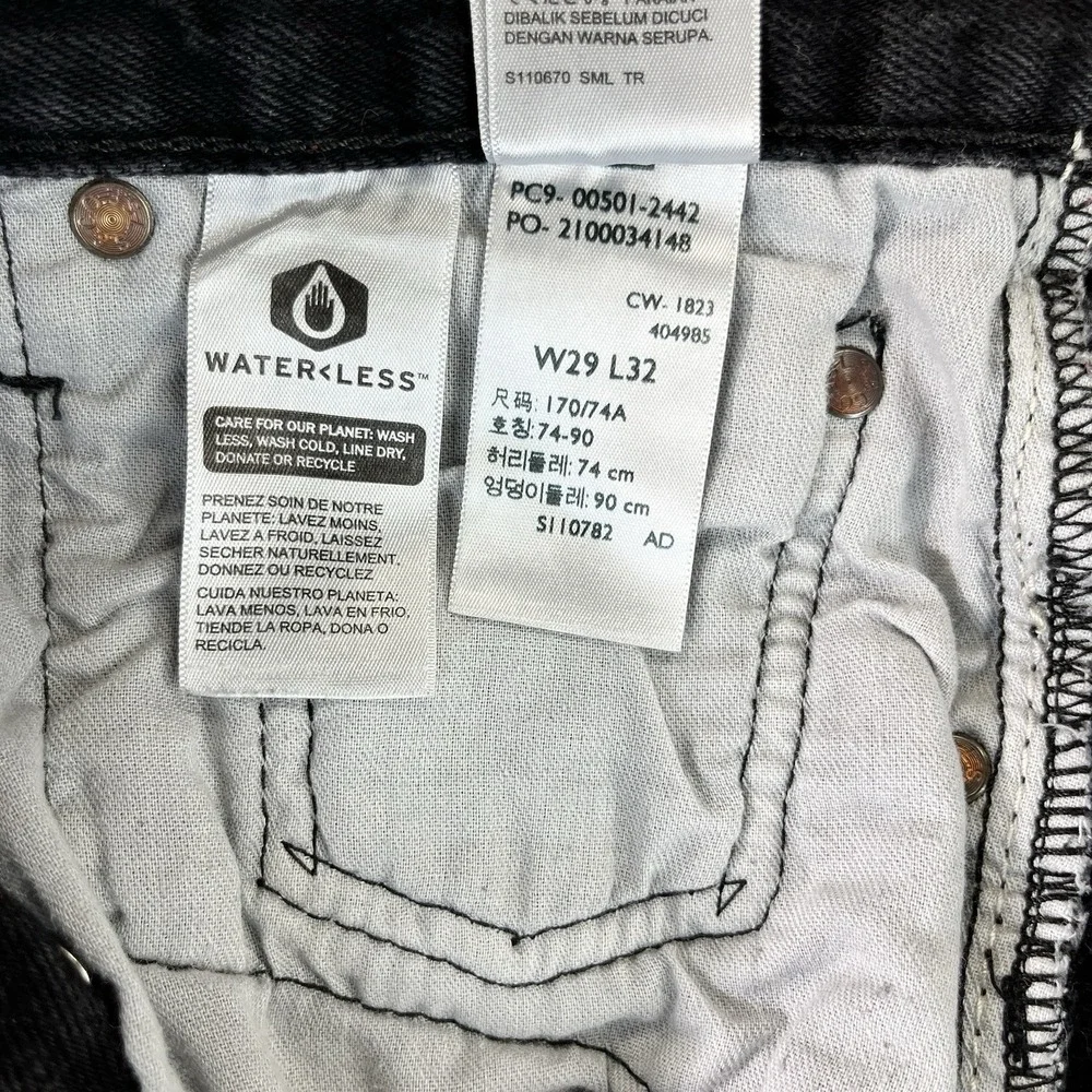 Levi's 501 Black Jeans Men (29x32) straight Leg Button Fly‎ actual size 28X31